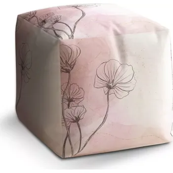 Taburet Sablio Taburet Cube Růžový akvarel: 40x40x40 cm