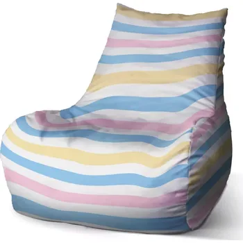 Sedací pytel Sedací vak Bean Barevné pruhy - Sablio - 60 x 70 x 70 cm