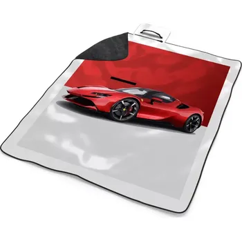 deka Sablio Plážová deka Ferrari na červenobílé: 200x140 cm