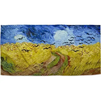 Ručník Sablio Ručník s potiskem Pšeničné pole s vránami - Vincent van Gogh - 30x50 cm