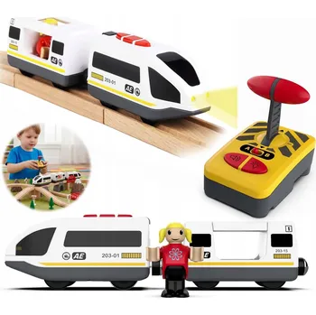 Vláček a vláčkodráha ELEKTRICKÁ VLÁČKODRÁHA LOKOMOTIVA VLAK NA MAGNET NA BATERIE PRO DŘEVĚNÉ VLÁČKODRÁHY