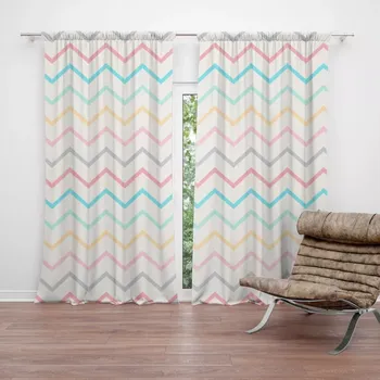 Závěs Sablio Závěsy Šestibarevné klikyháky: 2 ks - 140x250 cm - Sablio