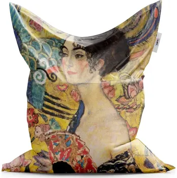 Sedací pytel Sablio Sedací vak Classic Dáma s vějířem - Gustav Klimt - 150x100 cm