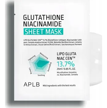 Pleťová maska APLB Rozjasňující maska s glutathionem pro zářivou pleť 25 ml