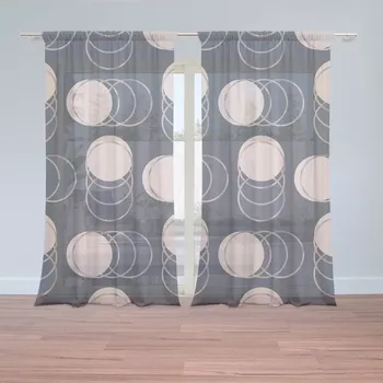 Záclona Sablio Záclony Kruhy a puntíky: 2 ks - 150x250 cm - Sablio