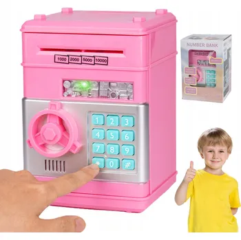 Pokladnička BANKOMAT POKLADNIČKA SEJF NA BANKOVKY PENÍZE MINCE PŘÍSTUPOVÝ KÓD