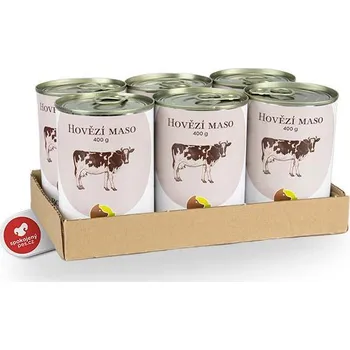 Krmivo pro psa Bohemia hovězí maso ve vlastní šťávě SET 6x 400 g