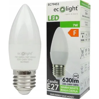 Žárovka LED žárovka C30 CANDLE E27 7W teplá bílá ECOLIGHT EC79451