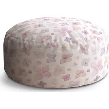 Taburet Sablio Taburet Circle Fialové květy: 38x48 cm