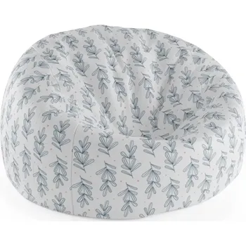 Sedací pytel Sablio Sedací vak Cocoon Modré lístky - 115 x 75 cm x 45 cm - Sablio