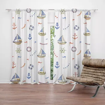 Závěs Sablio Závěsy Na vlnách oceánu: 2ks 140x250cm