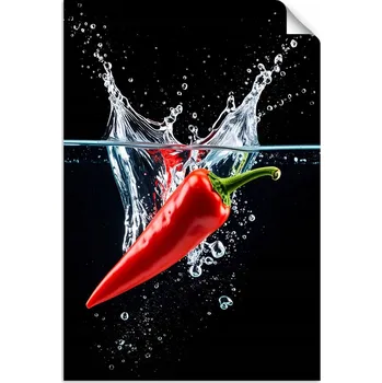 Fototapeta Samolepící plakát do kuchyně, jídelny, Papričky ve vodě 90x130
