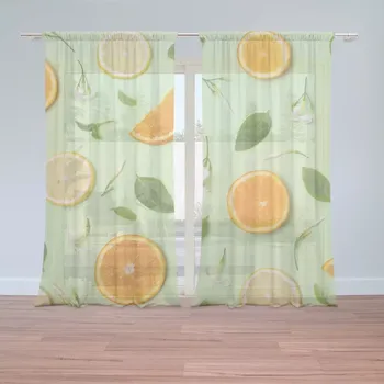 Záclona Sablio Záclony Citrus a květ: 2 ks - 150x250 cm - Sablio