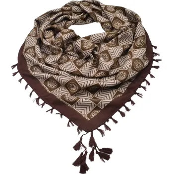 Šála Maxi šátek - hnědý s abstraktním vzorem