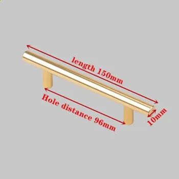 Nábytkové kování Nerezové černé kuchyňské madlo moderní | nábytková úchytka - Zlato-96mm
