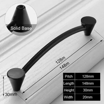 Černé kovové nábytkové úchytky moderní | madla - 8505-128 mm