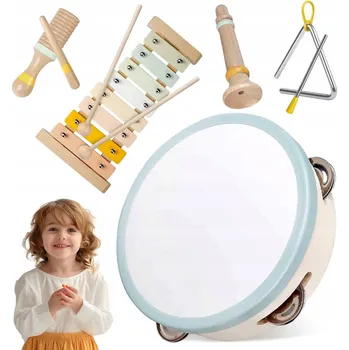 Dřevěná hračka DŘEVĚNÉ HUDEBNÍ NÁSTROJE PRO NEJMENŠÍ DĚTI - EDUKATIVNÍ HRAČKY
