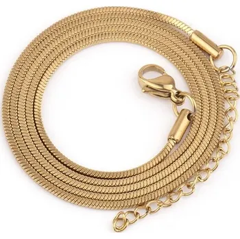 Náhrdelník Stylový hadí řetízek pánský | náhrdelník, šperk - 1,2 mm Zlatá barva , 40 cm