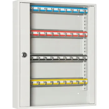 Skříňka na klíč Prosklená skříňka na 40 klíčů s přenosnými háčky SKR 40/S Leomar