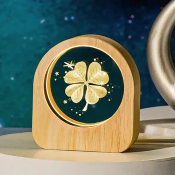 Dekorativní svítidlo Křišťálová led koule hvězdná obloha | světelná dekorace - čtyřlístek