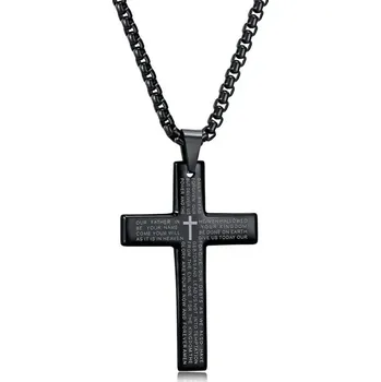 Náhrdelník Náhrdelník s gotickým křížem | šperk - Černý