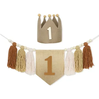 Party dekorace Boho narozeninová dekorace židle | narozeninová výzdoba 1+1 ks - Káva