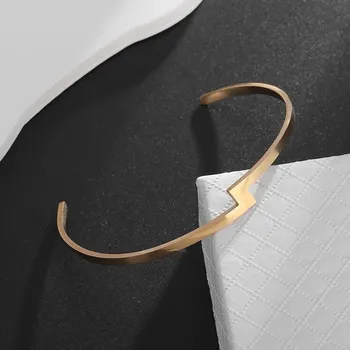 Náramek Vintage široký otevřený unisex náramek | šperk - AL21409-Zlatá