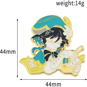 Genshin impact hu tao kovový odznak | odznak - Venti