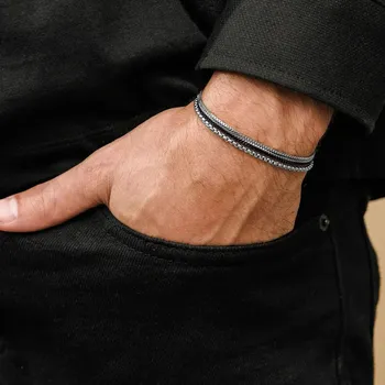 Náramek Stylový ocelový řetízkový náramek | šperk - BR-0064S , 18–23 cm