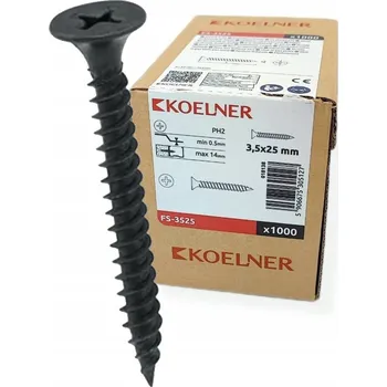 Šroub Šrouby do sádrokartonu Koelner 3,5 x 25 mm, 1000 ks
