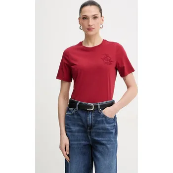 Pánská móda Bavlněné tričko Trussardi G1156000243N burgundské 83X, vel. L