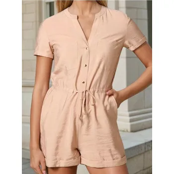 Dámský overall Sinsay - Krátký overal s viskózou - béžová - 114FJ-02X - 114FJ-02X-S