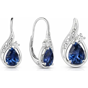 Souprava šperků Leru Stříbrná souprava tmavě modrá