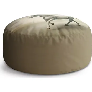 Taburet Sablio Kulatý taburet Circle Bílý kůň 2: 38x48 cm - Sablio