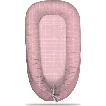 Hnízdečko pro miminko Sablio Hnízdečko pro miminko Bílé proužky, růžové čtverečky