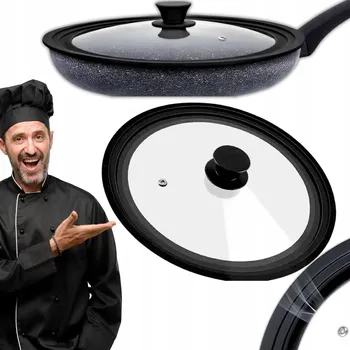 Poklice POKLIČKA NA PÁNEV HRNCE SKLENĚNÁ SE SILIKONOVÝM LEMEM 3v1