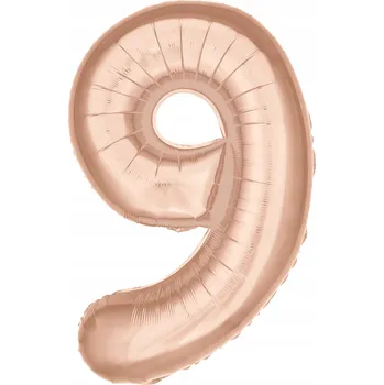 Balónek Fóliový balónek ČÍSLICE 9 ROSE GOLD Růžové Zlato 100 cm - XXL velký balónek na helium
