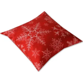 Povlak na polštářek Vánoční povlak na polštář 40x40 GARBO Mrazivé vločky červené