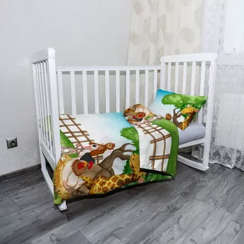 Povlečení Sablio Mikroplyšové povlečení do dětské postýlky Zvířátka 2 - 100x135 / 40x60