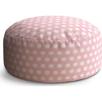 Taburet Sablio Kulatý taburet Circle Bílé tečky: 38x48 cm - Sablio