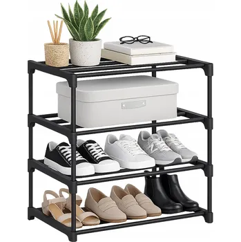 BOTNÍK POLICE REGÁL STOJAN LOFTOVÁ OBUV DO PŘEDSÍNĚ ČERNÁ