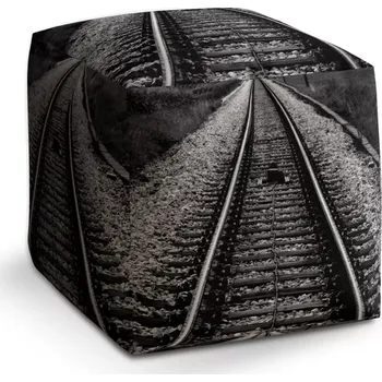 Taburet Sablio Taburet Kostka Koleje: 40x40x40 cm - Sablio