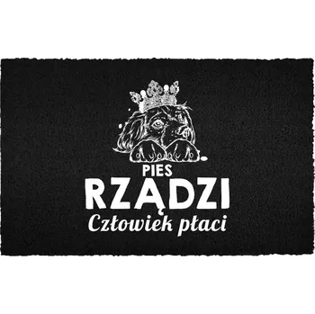 Rohožka VSTUPNÍ ROHOŽKA 40X60 ČERNÁ KOKOSOVÁ PŘED DVEŘE VTIPNÁ PES VELÍ