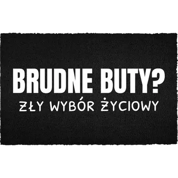 Rohožka VSTUPNÍ ROHOŽKA POD DVEŘE ČERNÁ KOKOSOVÁ ZÁBAVNÁ S HUMOREM ZLÁ