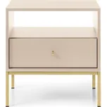 Piaski Noční stolek MS54 Mono - zlatá podstava provedení - vyber: pískově béžová