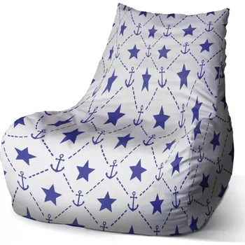Sedací pytel Sedací vak Bean Hvězdy a kotvy - Sablio - 60 x 70 x 70 cm