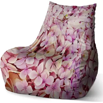 Sedací pytel Sedací vak Bean Růžové květy - Sablio - 60 x 70 x 70 cm