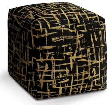 Taburet Sablio Taburet Kostka Zlaté malování: 40x40x40 cm - Sablio