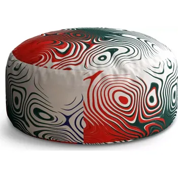 Taburet Sablio Kulatý taburet Circle Dvoubarevná abstrakce: 38x48 cm - Sablio