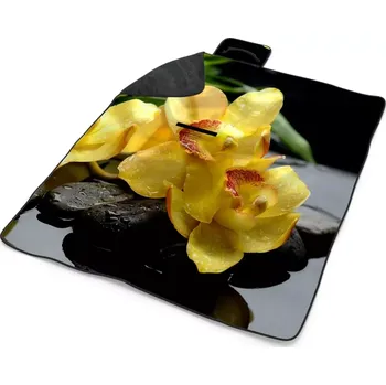 deka Sablio Plážová deka Žluté orchideje: 200x140 cm